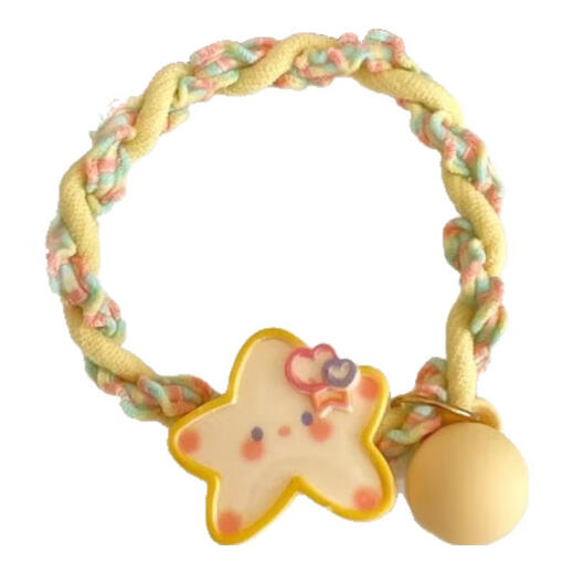 Jay Weiyi yellow star hair band cute internet celebrity temperament rubber band high elasticity and durable hair tie hair rope ponytail BH-FQ125# hair rope pair