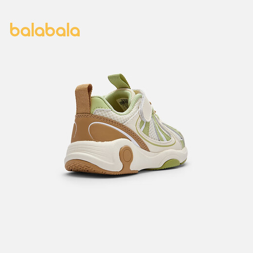 Balabala shopping mall same style baby stable shoes boys shoes 2025 spring and autumn new breathable mesh shoes white green tone 00314 24 (foot length 14.3-14.7/inner length 15.7)