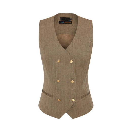 Tie pour Herlc Teresa Series Wool Double Row Vest's Vest's Vief Tieforher Tsoq Brand Founding Series Khaki Brown Teresa826 M