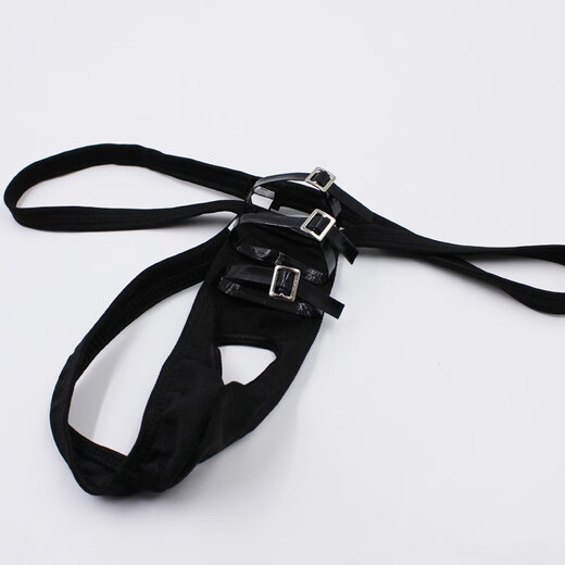 Men's fun underwear with sexy holes, tied thong, T-pants, easy to enter and exit, 60Jin Jin is equal to 0.5kg, inner couple, triangle with holes, black