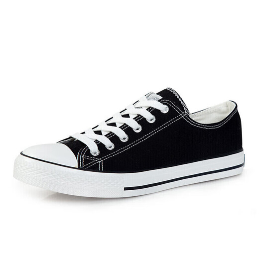 HUILI Classic Men and Women Chores de toile à haut basses Spring and Automn Board Chaussures décontractées Chaussures Couple Couple Sports Chaussures 391 Black 38