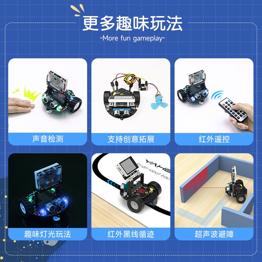 Yahboom Microbit Vision Car AI -Erkennung Unbemannter autonomes Fahrkit Python Programmierbares Roboter K210 Modul Automatisches Fahrkit (No Microbit)