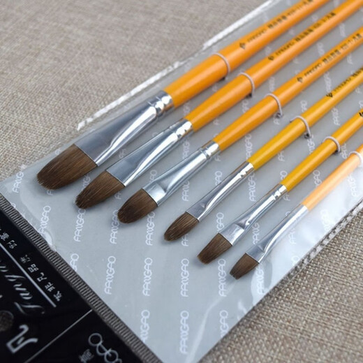 
Brush Set 826 Van Gogh Wolf Brush Yellow Rod Gouache Watercolor Acrylic Brush Student Set (Double Size Set 6 Door Three Hook Line Pen)