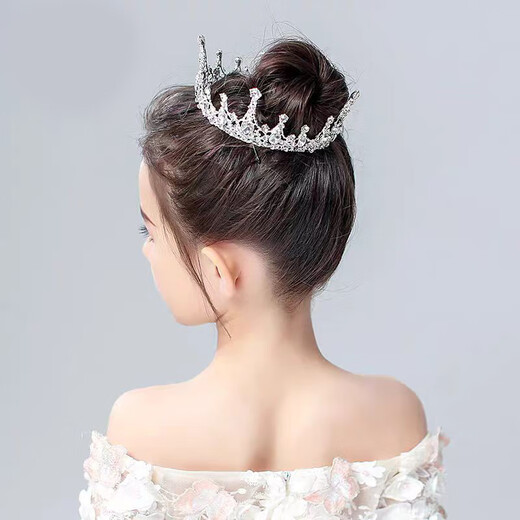 Bai Qixin crown tiara full circle birthday headband children's crystal crown performance coming of age ceremony proposal and certificate headdress color-full circle
