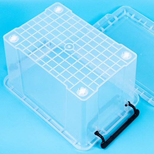 HAYSDIK HKCL-695 Caja de almacenamiento engrosada transparente Organizador de caja de almacenamiento de plástico 80#65*45*30 cm (sin rueda)