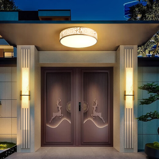 High-quality entrance ceiling lights, hallway lights, house lights, eaves, balcony, outdoor balcony lights, outdoor waterproof doors, 6626-40 cm - three-color light-36W