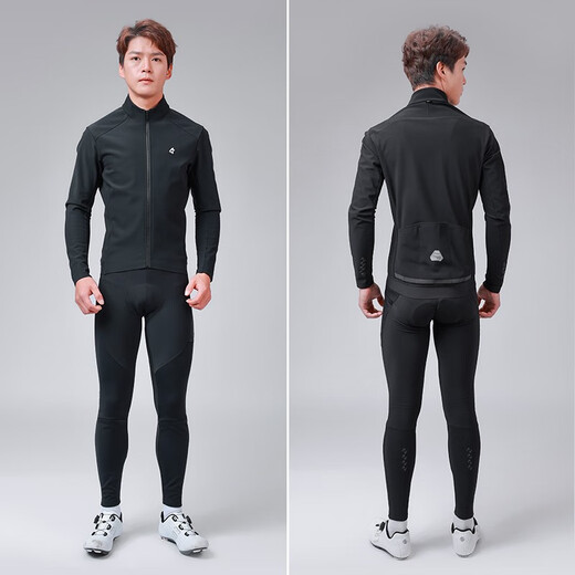 Lamparda 0~10 Road Bike Windproof Fleece Warm Cycling Clothes Men's Autumn and Winter Waterproof Jacket Dragon Rhyme Black XL (70-80kg)