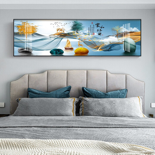 Mo Malerei Lulin Moderne einfache Schlafzimmer Dekoration Gemälde warm romantische Nachts Malerei Hotel Hotel B & B Zimmer Hängende Malmale Hintergrund Wandmalerei 03 Shilai Run 12146 200*60 schwarzer Rahmen (Diamant Inlay -Malerei) individuelle Größe