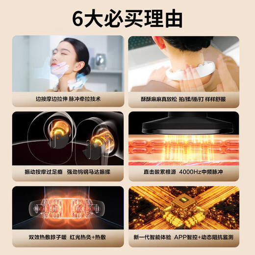 SKG颈椎按摩器便携口袋颈部按摩仪脉冲红光热敷脖子智能护颈仪实用礼品生日礼物送爸妈老婆男女友女生 新品【配礼盒礼袋】K5-3尊贵款