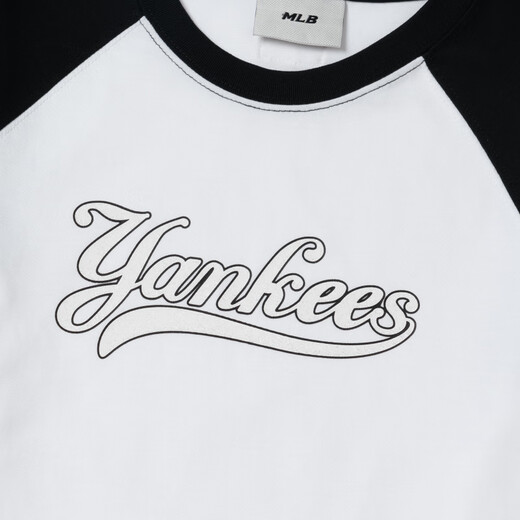Offizieller Frauen im College-Stil für Frauen im College-Stil Kurzer T-Shirt-Buchstaben Kontrast Farbe Spleißen kurzärmelig Sommer Neues T-Shirt Neues chinesisches Valentinstag Geschenk New York Yankees/Elfenbein XS 160/84A