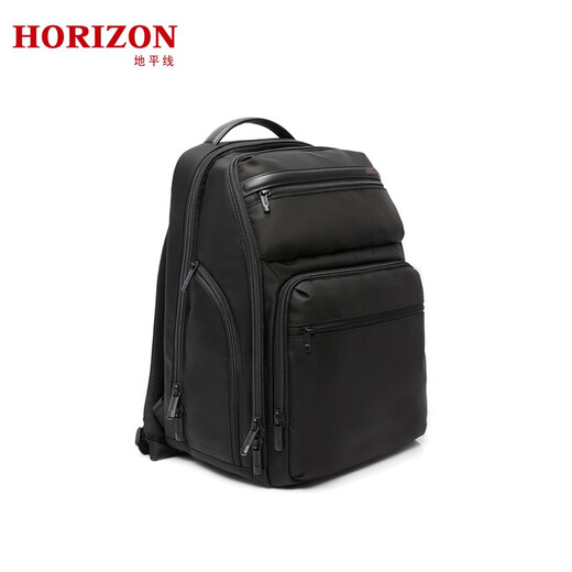 HORIZON地平线商务双肩包电脑包大容量背包尼龙防泼水耐磨双肩包661485 黑色单拉链
