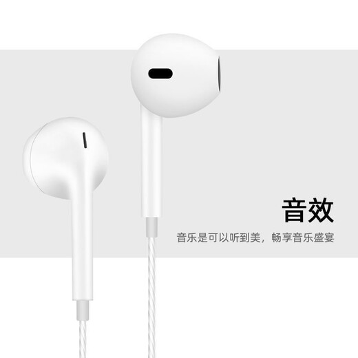 Dexidi wired headphones in-ear headset subwoofer suitable for Apple 6S Android Huawei VIVO Xiaomi Samsung mobile phone call computer sports game music subwoofer white