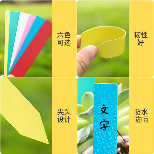 Benxinnong garden succulent plant plastic ground sign one-line label flower succulent gardening ground sign 10x2 (white) one thousand pieces