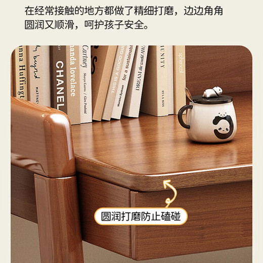Konoha Whisper Massivholz Schreibtisch Bücherregal Integrated Study Desk Home Study Computer Schreibtisch Einfacher moderne Büro Schreibtisch Schlafzimmer Schreibtisch Weiß Single Tabelle 120*60*135 cm