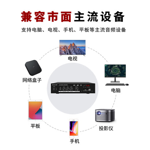 纽曼（Newmine）R20 吸顶音响套装蓝牙定压功放机公共广播家用客厅商用会议店铺背景喇叭嵌入式隐藏吊顶音箱一拖四