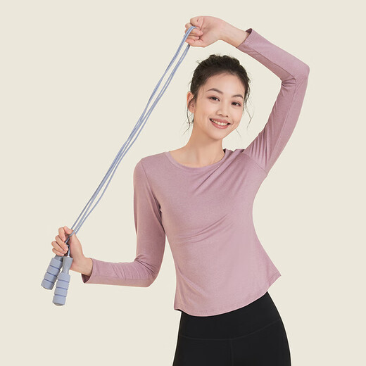 Fan Dimo Yoga Wear Women's Fitness Wear Sports Top Pilates Training Long Sleeve Running Cycling T-Shirt Purple XL