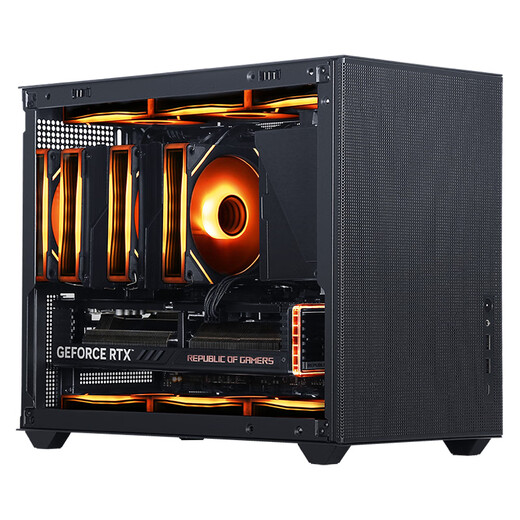 先马（SAMA）趣造2air黑色 游戏办公桌面主机小机箱 四面网孔散热/易拆结构/支持matx主板ATX电源/标配Type-C