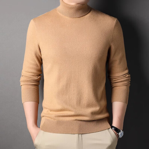 DVW luxury high-end brand wool sweater men's worsted pure wool autumn and winter thickened solid color turnable turtleneck sweater gray powder 100% pure wool L 175 reference weight 135-150Jin Jin equals 0.5 kg