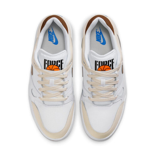 Nike (NIKE) official FULL FORCE men's sneakers autumn shoes low top retro classic HJ3485 121 white/light British brown/white/clear blue 42.5