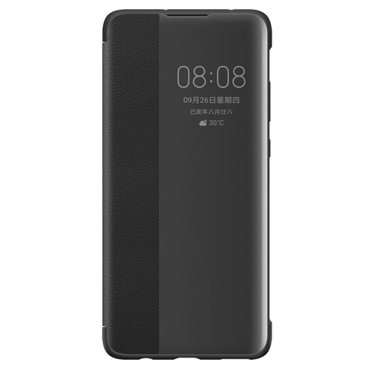 华为（HUAWEI） 原装手机壳保护套Mate30免翻盖式皮套智能视窗全包防摔智能商务 Mate30 Pro智能视窗保护套丨【黑色】