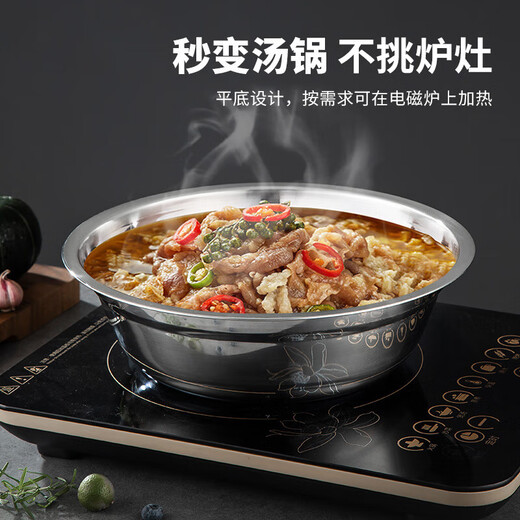 
Meichu (MAXCOOK) 316L stainless steel basin, thick round dish dish and deep soup bowl, household seasoning salad and noodles marinated meat basin, 24cm multi-purpose basin MCWA1656