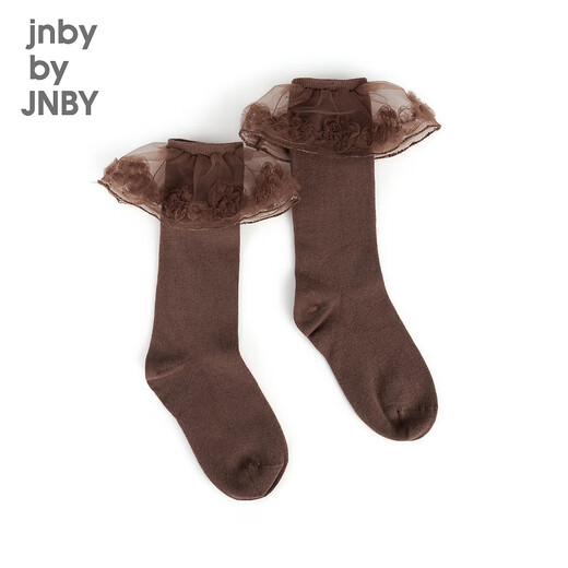 jnby by JNBY Jiangnan cloth clothes children's clothing high-tube socks mesh fashionable casual cute autumn and winter girls and children 6O8N13540 219/Brown coffee 28