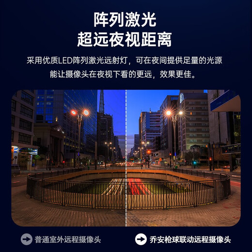 乔安监控无线wifi双摄像头户外高清4g监控器家用手机远程360度无死角带夜视全景自动旋转农村室外 三画面4G流量版+停电监控 5MP 30天全天循环录像