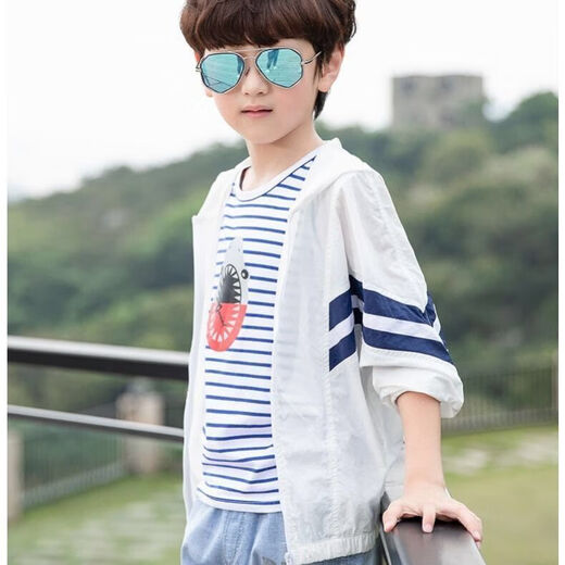 Disney (Disney) Boys Summer Sun Protection Clothing Children's Summer Lightweight Jacket 2024 New Children's Clothing Anti-UV Medium and Large Children Korean Version White Sun Protection Clothing 110