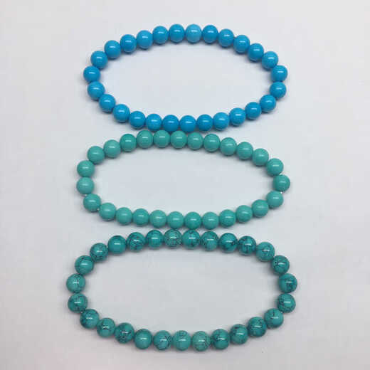 Tanhai natural ore turquoise bracelet bracelet necklace loose beads with round beads single bead millet beads ultra-fine single circle for women green diameter 4 round bead bracelet