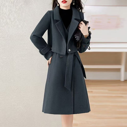 Chuanlang Dress Women's 2025 Autumn and Winter Women's New Year's Jersey Small Slim Suit Two-piece Skirt Burgundy XL (120Jin Jin is equal to 0.5kg -130Jin Jin is equal to 0.5kg)