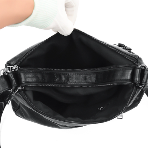 Light og new leather mother bag women's soft leather one-shoulder crossbody bag large capacity simple middle-aged women's bag k686 retro black