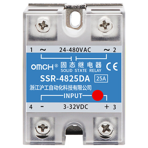 omcH沪工220v直流控交流单相固态继电器SSR-25/40DA无触点接触24v SSR-4840DA