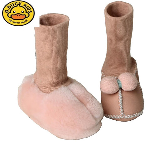 G.Duckkids3-6-Dezember Schaffell-Fur-Fur-Babybaby Schuhe und Socken Kleinkinder warm verdickte weich