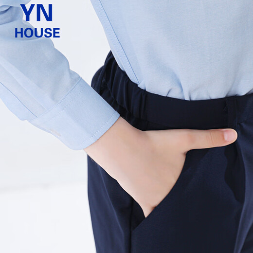 Yinuofang children's shirt long-sleeved blue boys and girls shirt suit shirt blue size 160