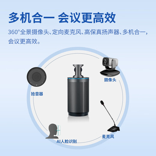 KanDao看到360°全景视频会议摄像头扩音拾音器会议一体机全向麦克风发言人追踪会议解决方案Meeting I