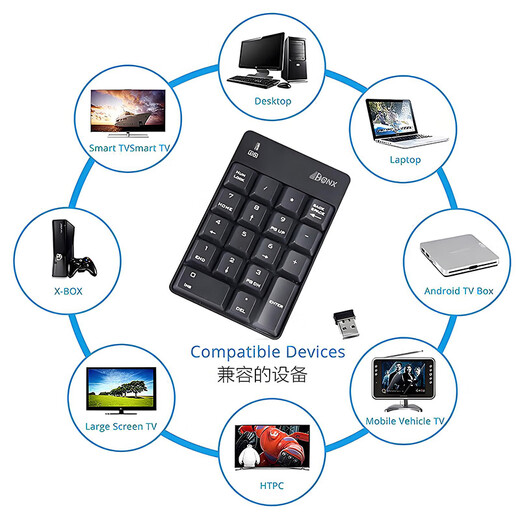 Hangsheng HONX numeric keypad wireless laptop desktop computer universal USB mini external wireless numeric keypad mouse set direction key numeric keypad wireless numeric keypad with receiver universal