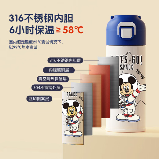 
LNGA LANDGRE Kulomi thermos cup for girls with high looks and cute 316 filter tea cup for primary school students 400ml pink strawberry bear 6167-