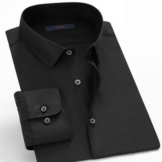 Romon children's shirt boys black long-sleeved T-shirt spring and autumn new campus campus clothing shirt new student shirt black long-sleeved shirt 80