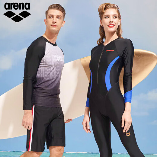 Arena arena traje de baño para hombres diseño de manga larga protección solar surf de altura alta y cómoda traje de baño top 5010 negro l