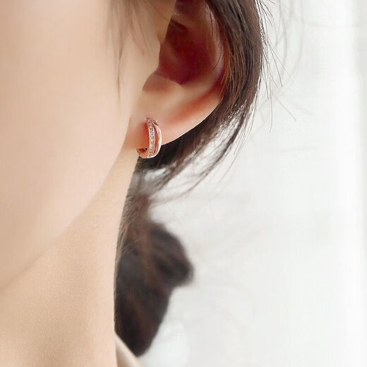 Chaoyu S925 Silver New Style Earrings for Women Earrings Women's Trendy Earrings Earrings Earrings for Sleeping Earrings for Girlfriend's Birthday Gift Hollow Diamond Earrings - Rose Gold