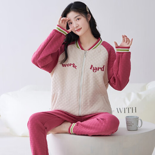 
Comfortable shirt for women, winter pure cotton long sleeves, autumn and winter warmth thin cotton air cotton mezzanine, women's warm home clothing MC15272 M (recommended 80-100 Jin [Jin equals 0.5 kg])