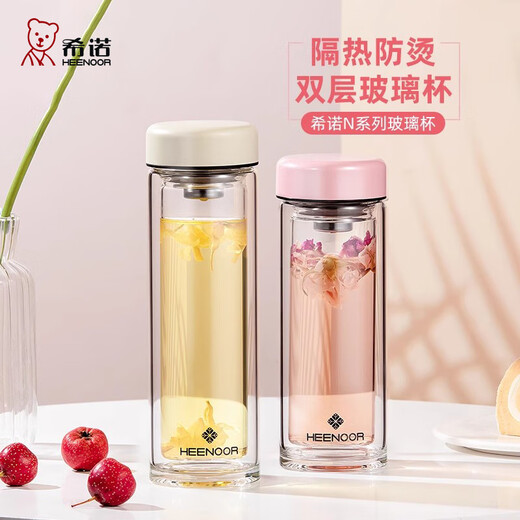 Copa de vidrio Sino Vidry Copa de té de doble capa linda Copa Portable Portable Copa de agua de alto valor XN6563 6630 6630 Caja de regalo de calidad verde luz de 180 ml de calidad