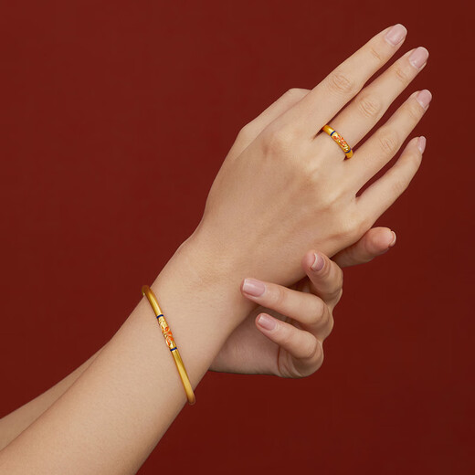Liufu bijoux fuman héritage séries softs gardien gardenia colored artisan anneau ouverture anneau à prix gmg40031 5,24 grammes (y compris le coût de la main-d'œuvre 681 yuan)