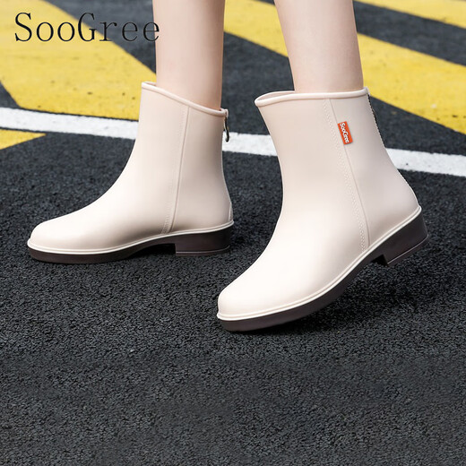 
SooGree rain boots for women short tube waterproof non-slip wear-resistant seamless integrated fashion rain boots outdoor rider rain boots