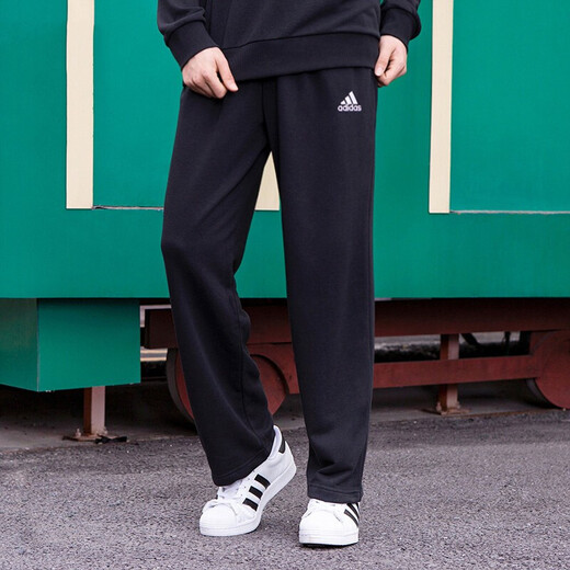 
adidas men's pants autumn new sports pants jogging pants comfortable breathable sweatpants casual knitted trousers GK9273/black/embroidery logo L 180
