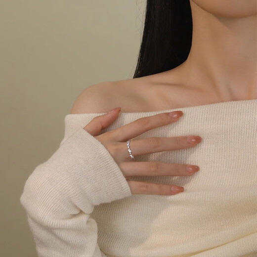 BJYL Pure S999 Pure Silver Butterfly Flash Diamond Open Ring Women's Niche Design Advanced Ring 2025 New Single Ring S999 Pure Silver Butterfly Ring