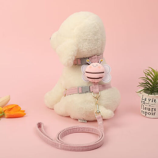 OIMG Dog Leash Anti-breakaway Special Cat Chain for Pet Cats and Kittens Internet Celebrity Cat Walking Rope Dog Leash Little Bee Leash Regular Style 1.2 Meters Pink S Code Recommended 1-4 Jin Jin equals 0.5 kg