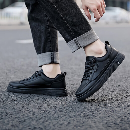 Warrior shoes men's shoes simple and versatile low top casual shoes outdoor breathable sports white shoes 901730 black 40