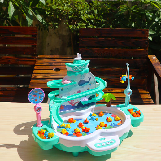 Short Cloud Magnetic Fish Dolphin Fishing Rod Fishing Toy Children's Electric Fish Hook Baby 2-3 Years Old Fishing Fish Playing Water Playing Fishing 30 Small Fish