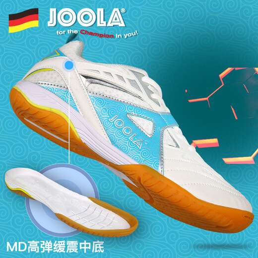 Joola Professional Table Tennis Chaussures pour hommes et femmes Chaussures sportives Chaussures usagés Tendon de boeuf complet résistant à l'usure confortable et respirant tendance nationale cassure blanche / bleu 40